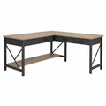 Escritorio en L de MDF y Metal con Cajones 150x150x75cm