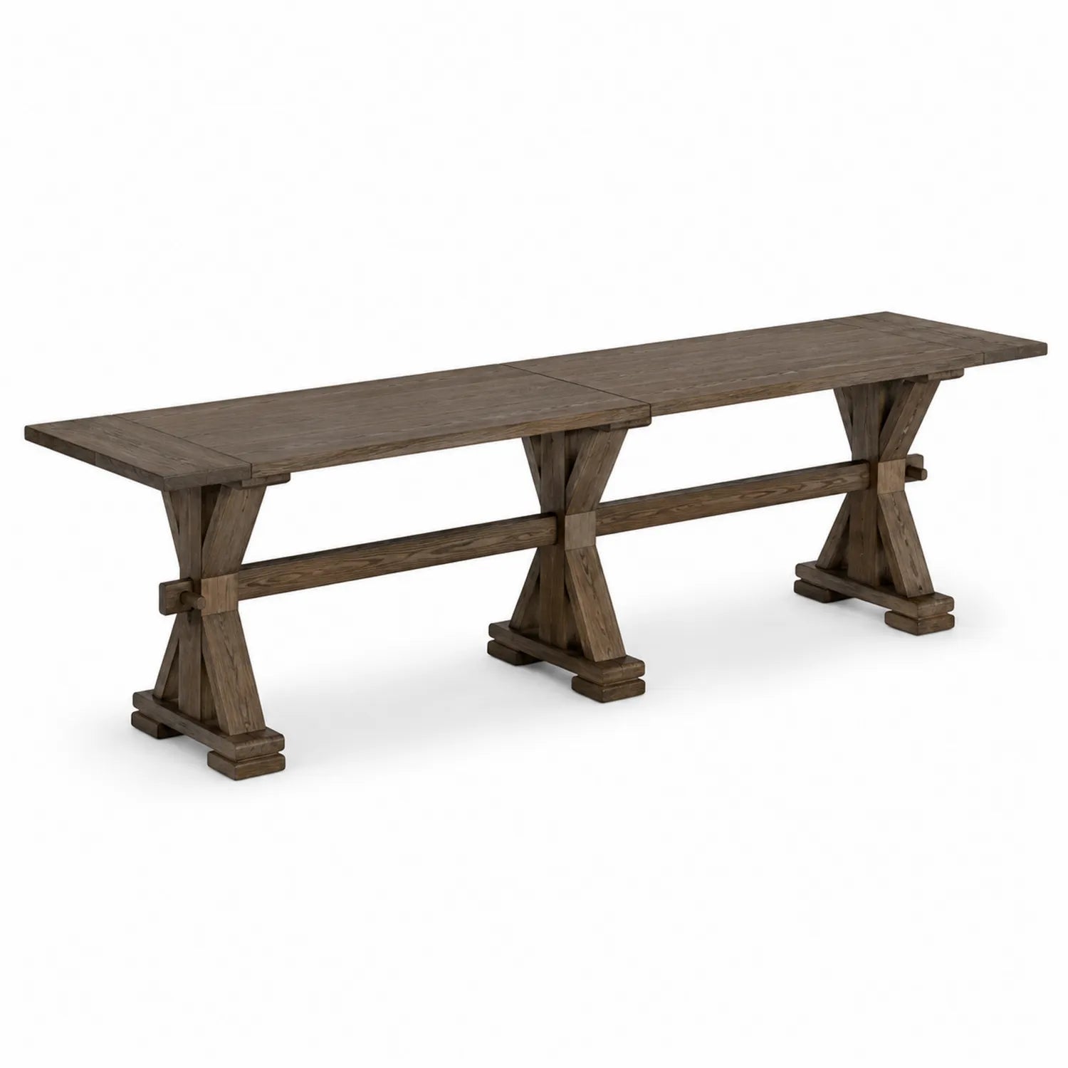 Banco de madera maciza de roble marrón 150x35x45 cm