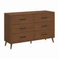 Cómoda de Madera con 6 Cajones Marrón