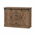 Aparador de Madera Maciza con Puertas Correderas y Cajones 150x40x85 cm