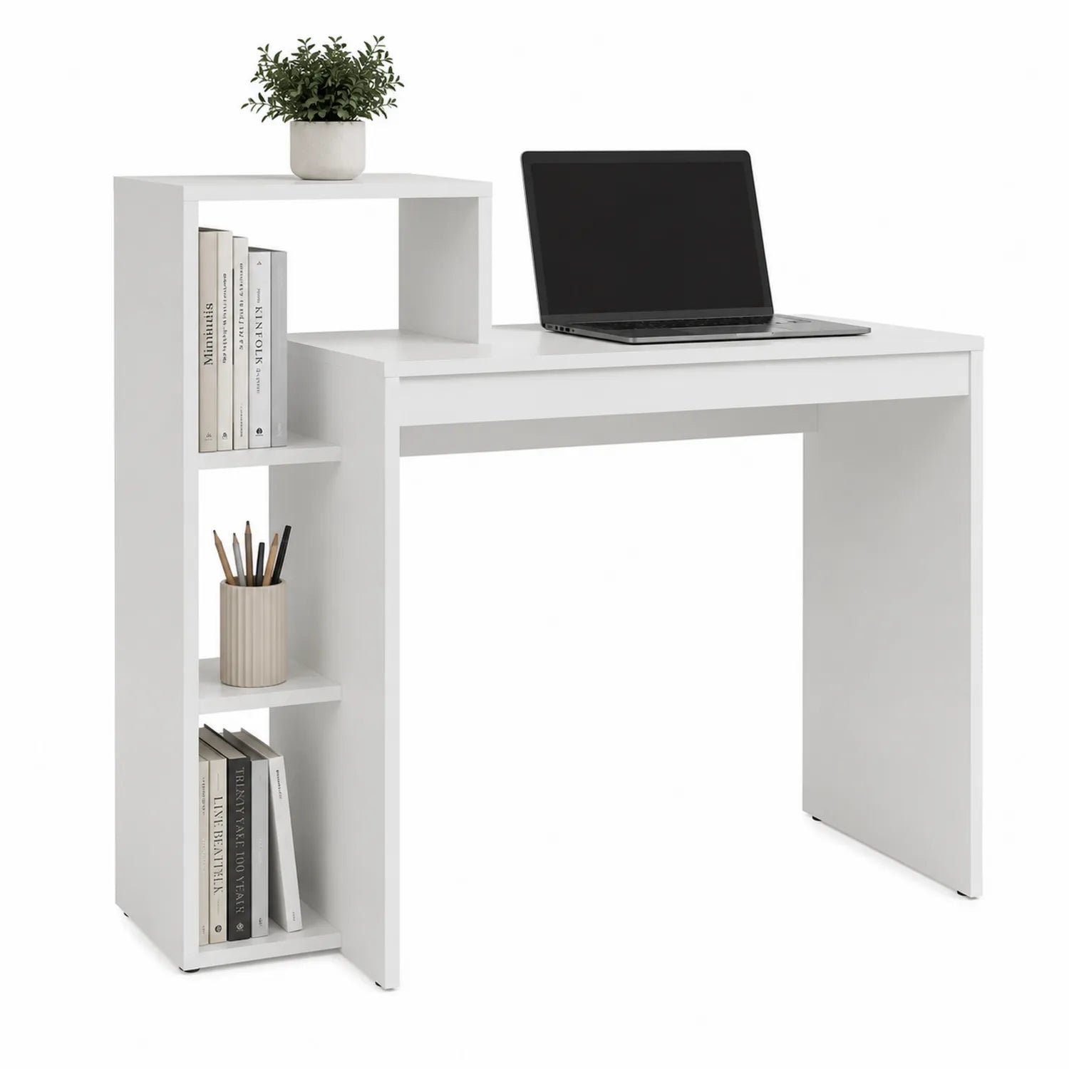 Escritorio Blanco con Estantería de Partículas