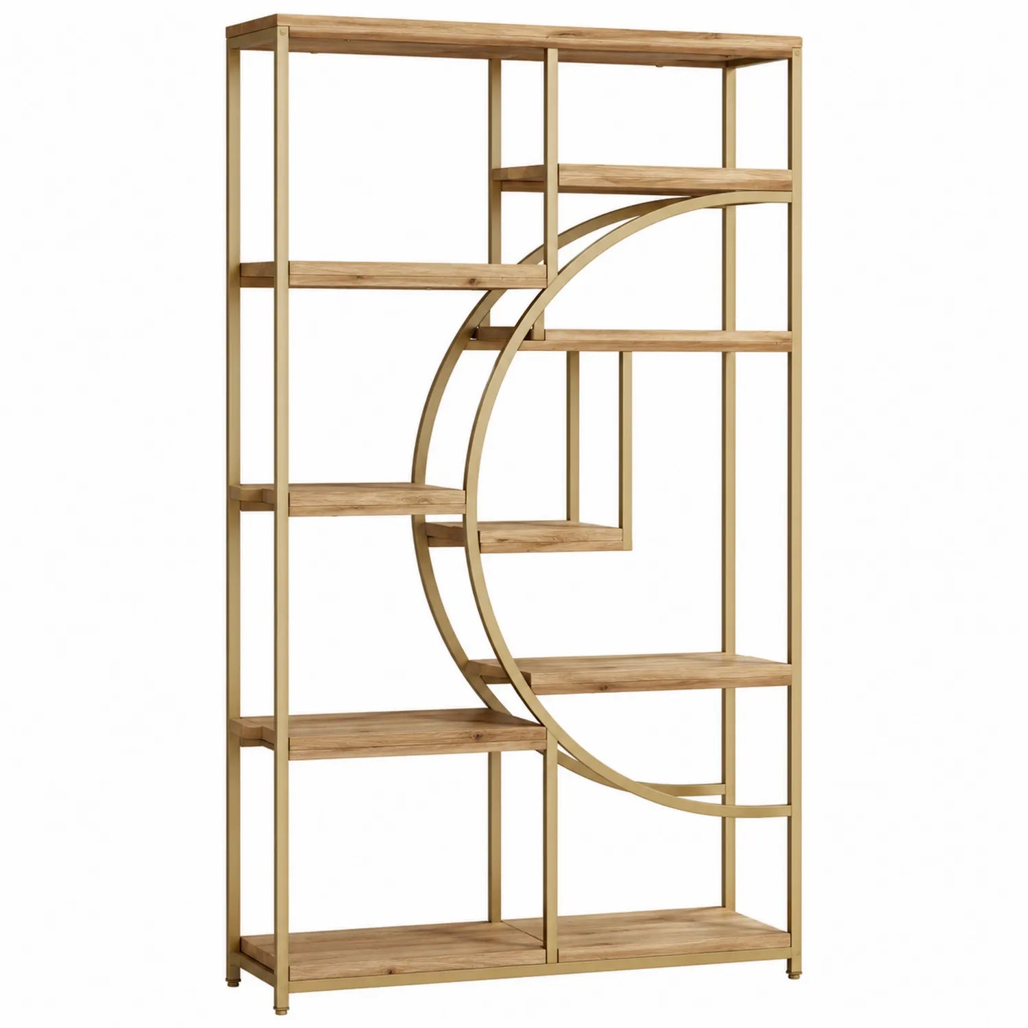 Estantería de Madera y Metal con Forma Geométrica 180x100x30 cm