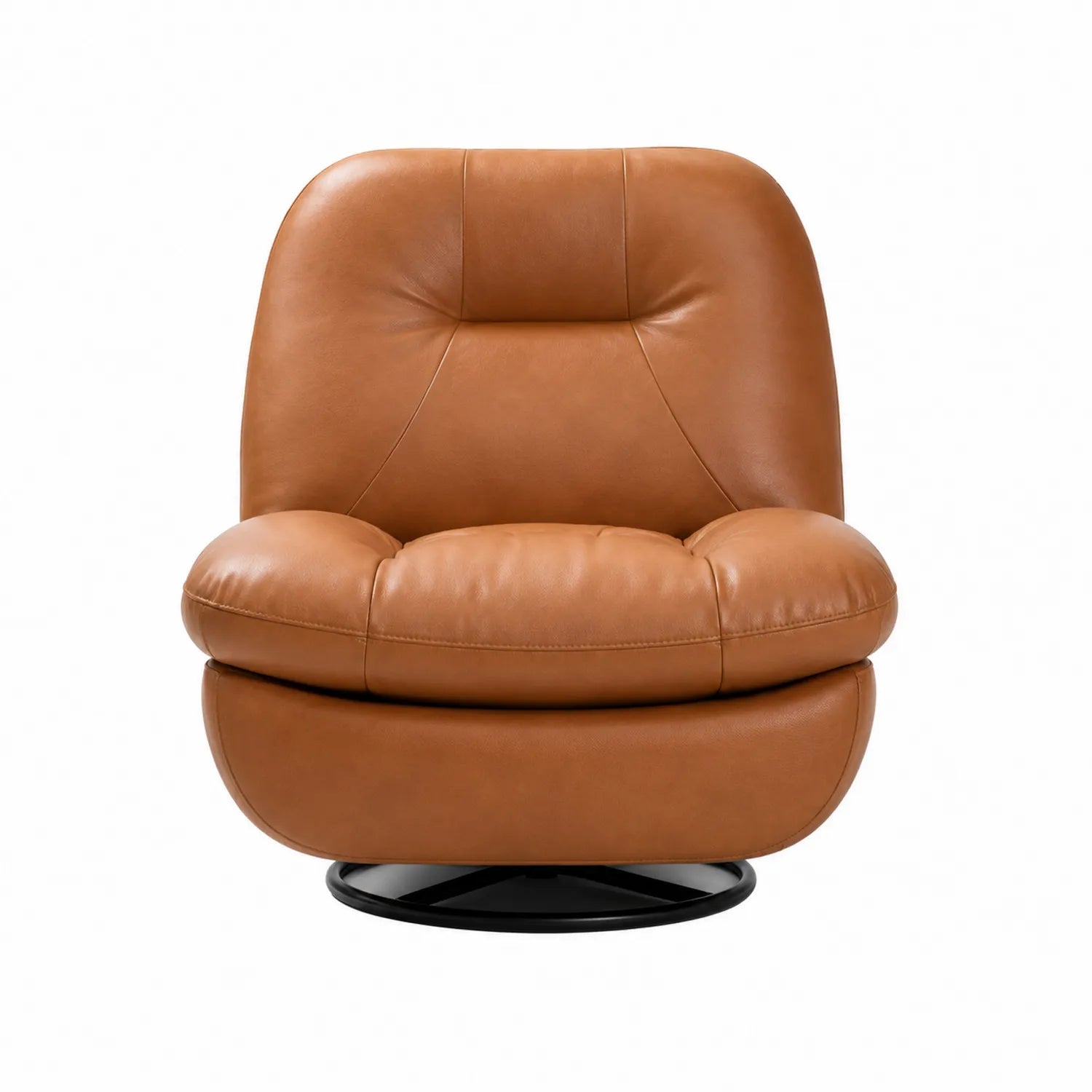 Silla giratoria de piel sintética Marrón