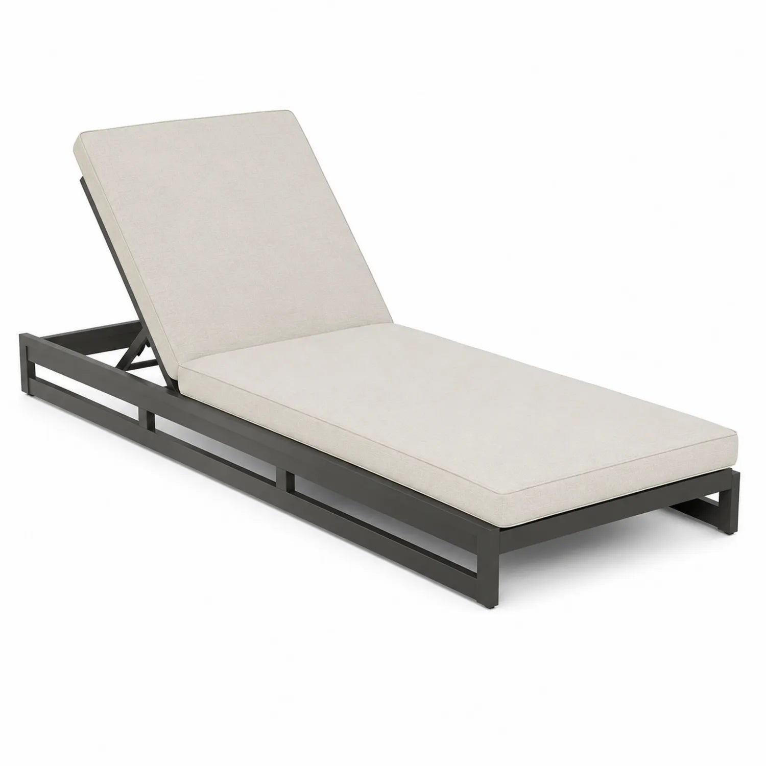 Tumbona de aluminio con cojín ajustable en color beige