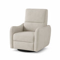 Sillón reclinable de poliéster beige con base giratoria 80 cm x 90 cm x 100 cm