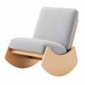 Silla mecedora de madera con cojín de algodón gris