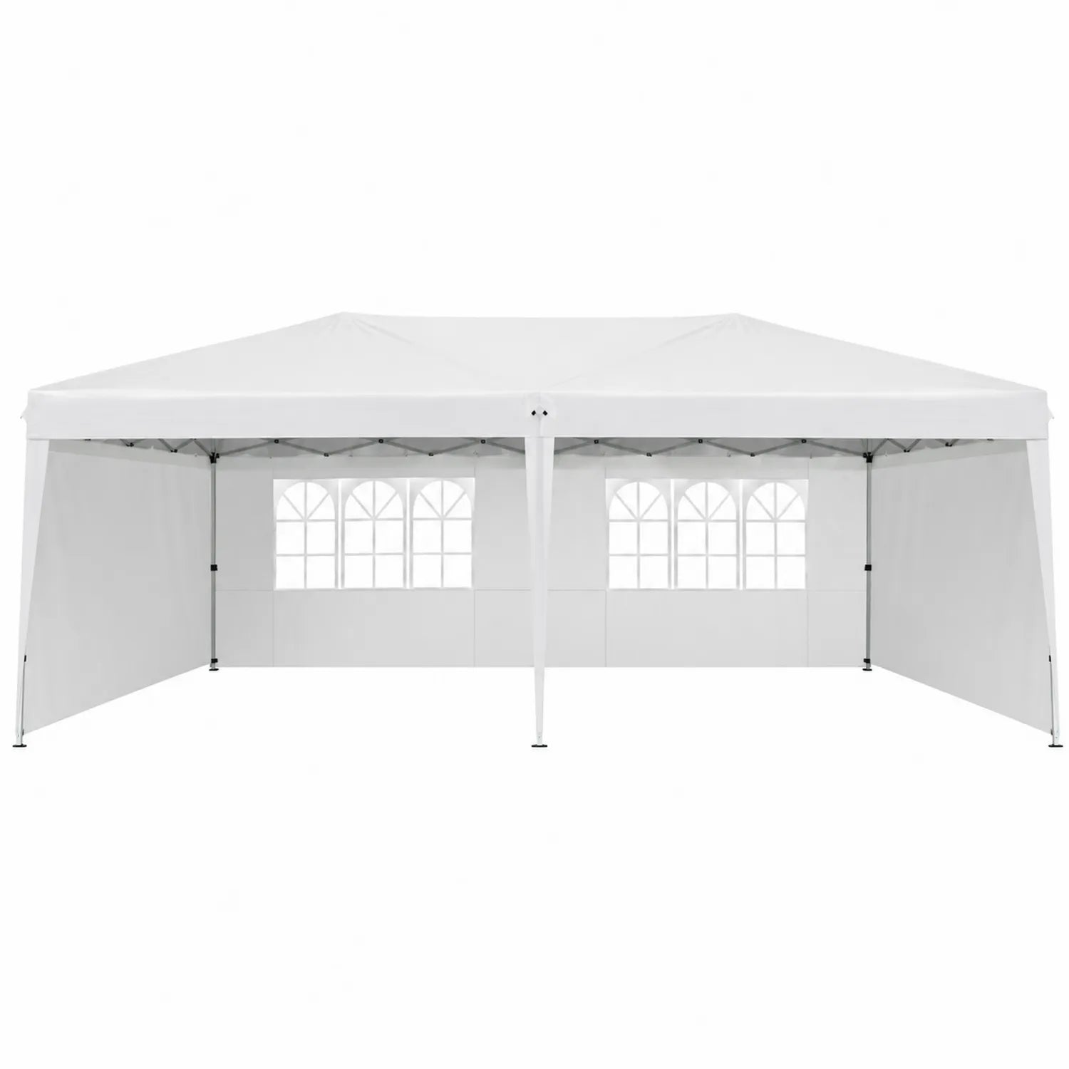 Carpa Gazebo Plegable 6x3m Acero y Poliéster Blanco