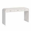 Escritorio de MDF blanco con cajones ondulados