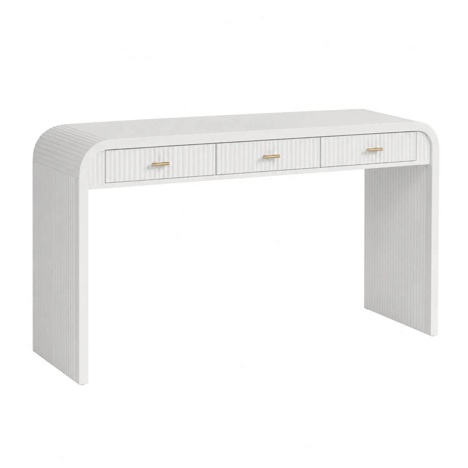 Escritorio de MDF blanco con cajones ondulados