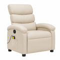 Sillón Reclinable Eléctrico de Polipiel Beige con Mando