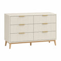 Cómoda de MDF con 6 Cajones Beige 120x40x75 cm