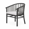 Silla de aluminio con cojín de poliéster gris