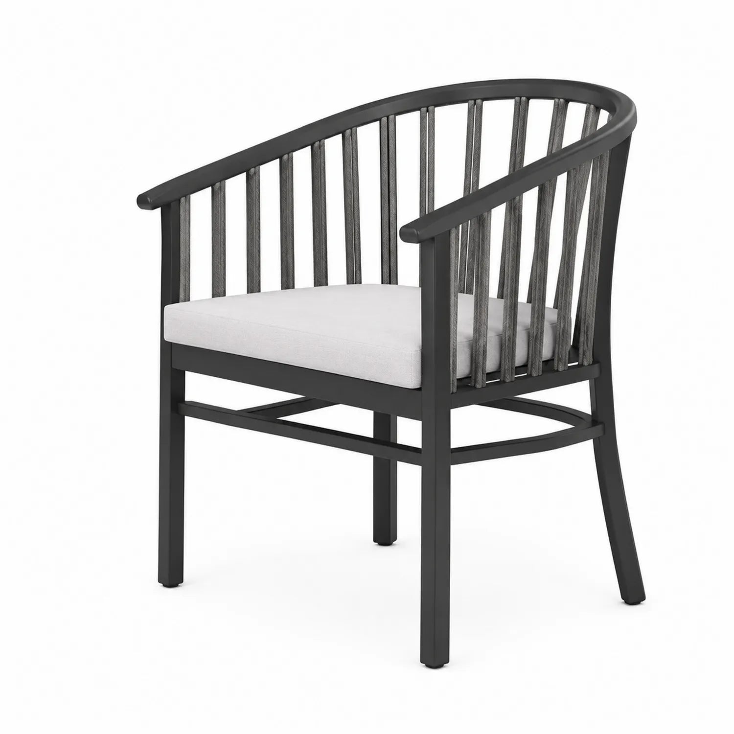 Silla de aluminio con cojín de poliéster gris