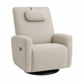 Sillón reclinable giratorio de poliéster beige