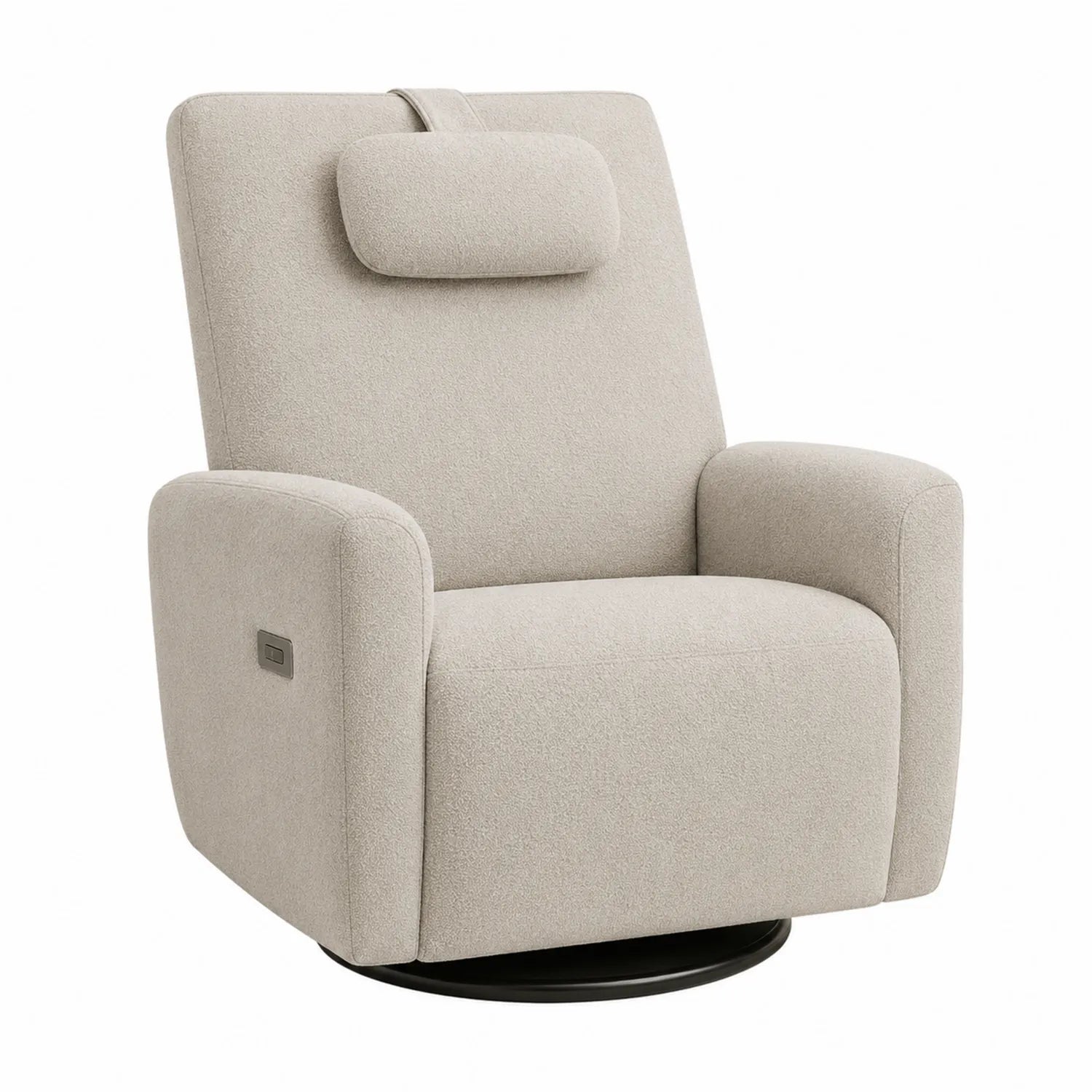 Sillón reclinable giratorio de poliéster beige