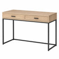 Escritorio de madera MDF con dos cajones y estructura de acero 120x50x75 cm