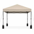 Toldo plegable 3x3m de acero y poliéster beige