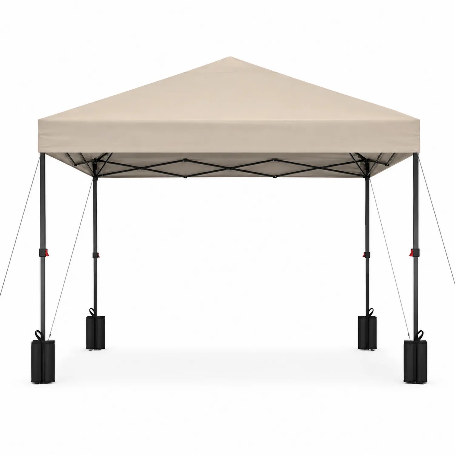 Toldo plegable 3x3m de acero y poliéster beige
