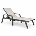 Tumbona de aluminio con superficie de textilene gris claro 196x65x32 cm
