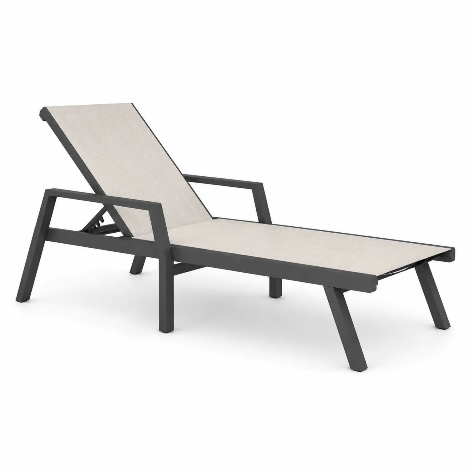 Tumbona de aluminio con superficie de textilene gris claro 196x65x32 cm