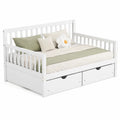 Cama nido de madera blanca con cajones 200x90 cm