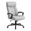 Silla de oficina de tela poliéster gris con base de metal ajustable