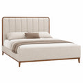 Cama de matrimonio tapizada en tela con estructura de madera 200x160x100 cm