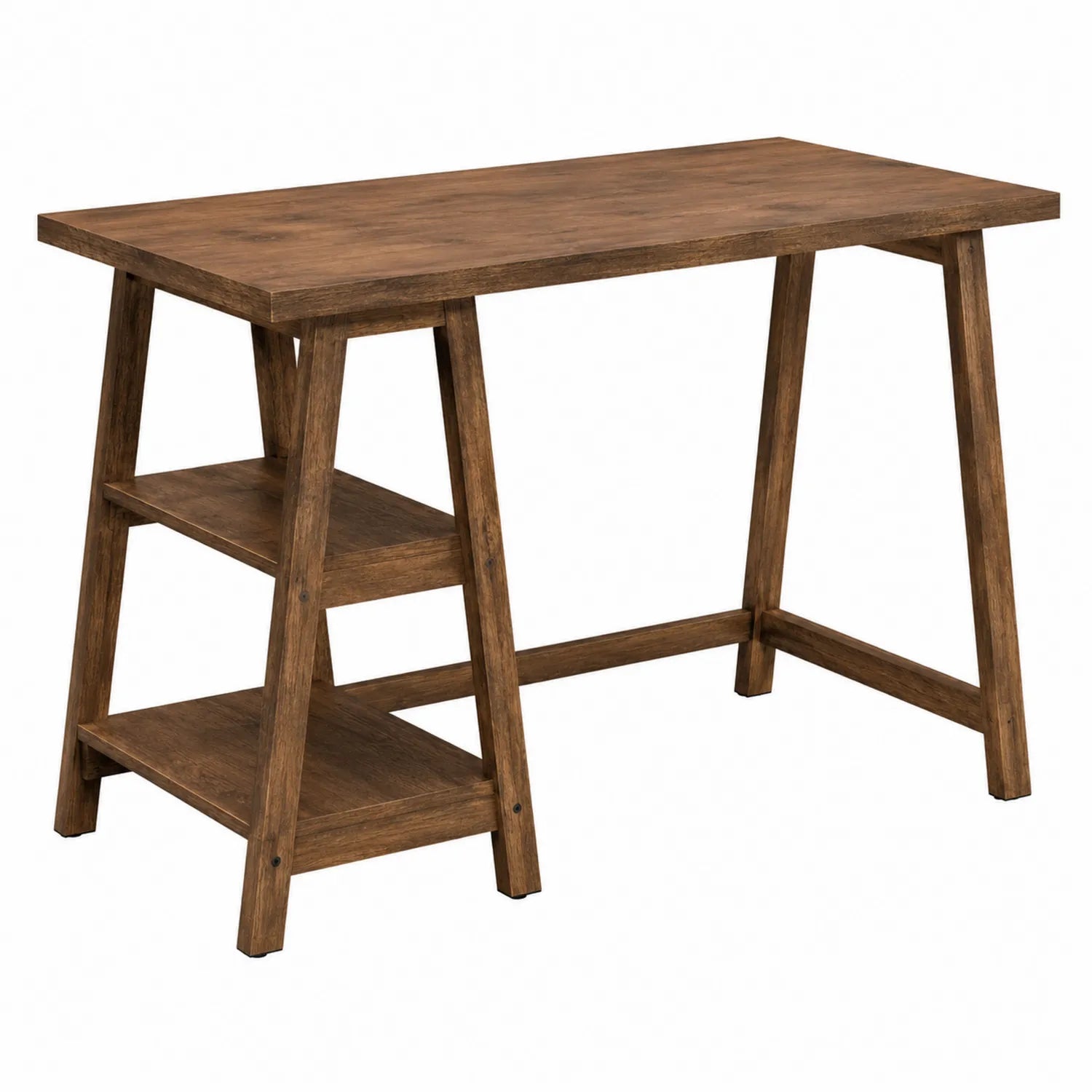 Escritorio de Madera Aglomerada Marrón con Estantes