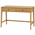 Escritorio de madera de roble con dos cajones 120x55x75 cm