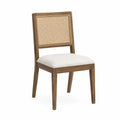 Silla de Madera y Ratán con Asiento Beige