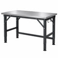 Mesa de trabajo de acero inoxidable plata 120x60x90 cm