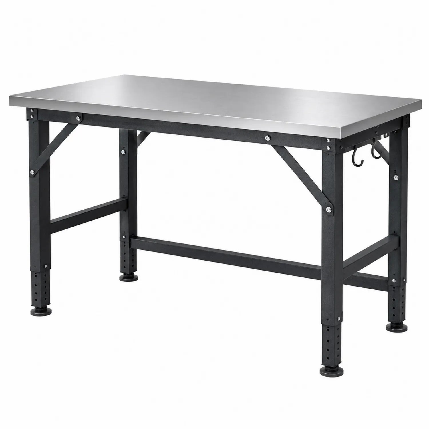 Mesa de trabajo de acero inoxidable plata 120x60x90 cm