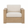 Silla de Exterior de Madera y Cojines de Poliéster Beige