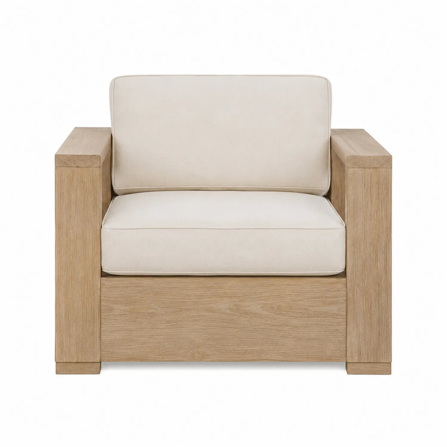 Silla de Exterior de Madera y Cojines de Poliéster Beige