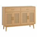 Aparador de madera con puertas de ratán