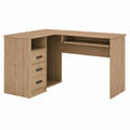 Escritorio en L de Madera con 3 Cajones y Estante 120x75x90 cm