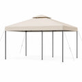 Pérgola de Acero y Poliéster Beige 3x4m