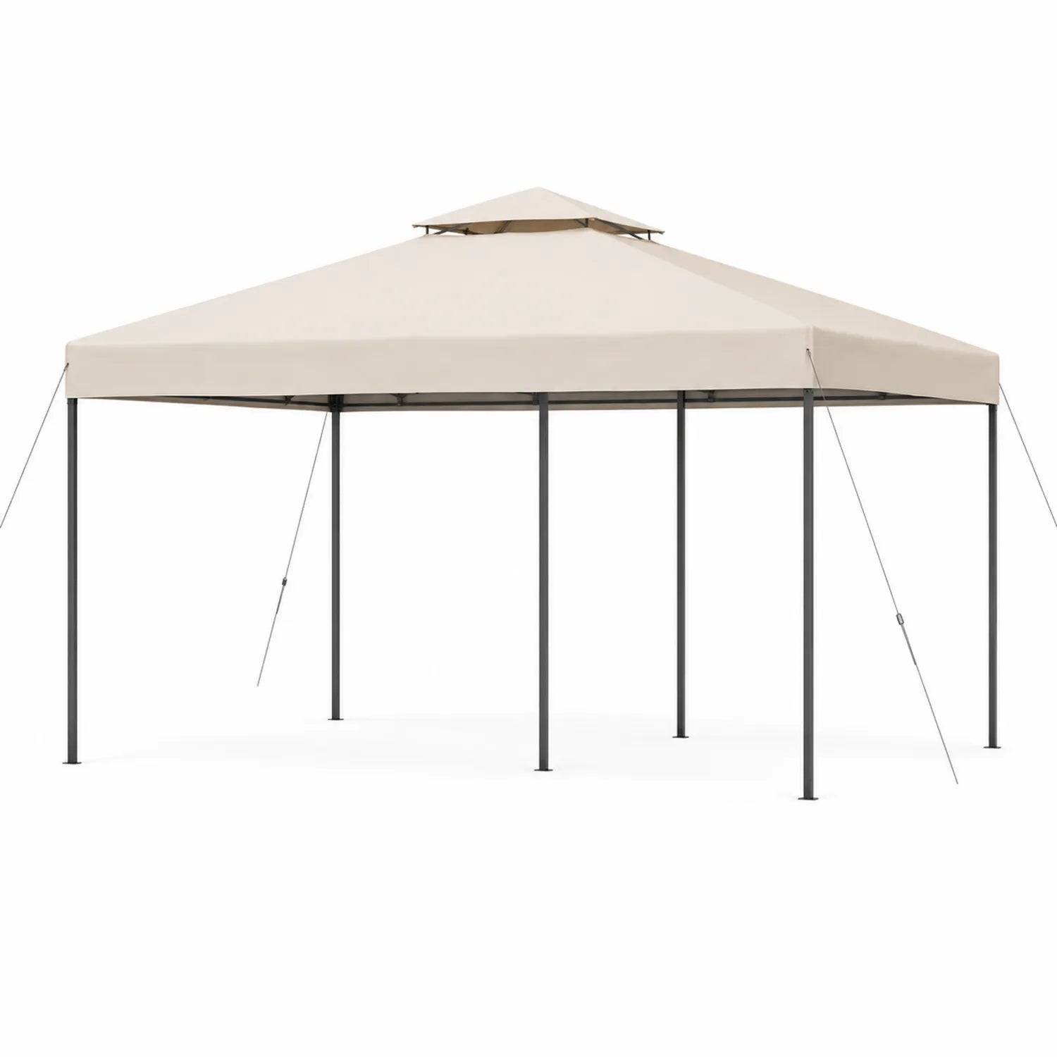 Pérgola de Acero y Poliéster Beige 3x4m