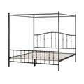 Cama dosel de metal negro 200x160 cm