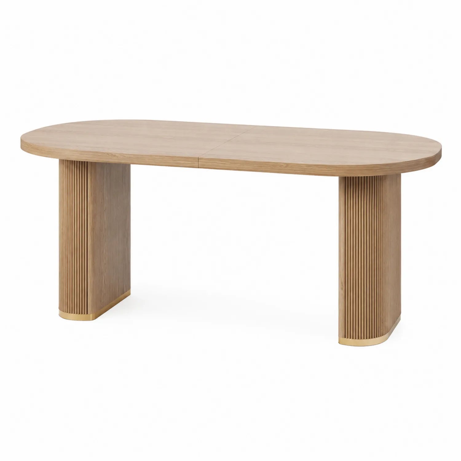 Mesa de comedor ovalada de madera de roble
