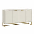 Aparador de Madera y Metal Blanco 160x40x80 cm