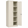 Armario archivador de acero con puertas batientes Beige 180x80x40 cm