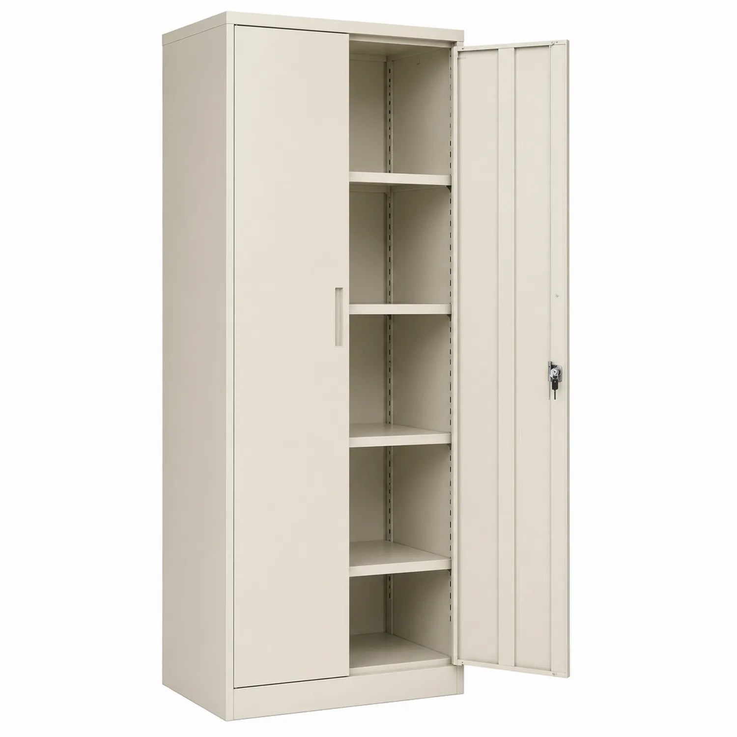 Armario archivador de acero con puertas batientes Beige 180x80x40 cm