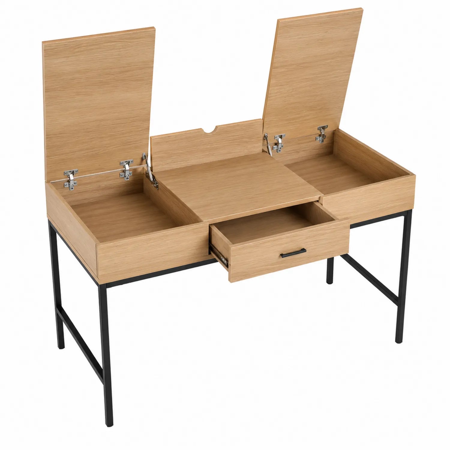 Escritorio de Madera con Compartimentos y Cajón 120x45x75 cm Roble Claro