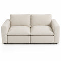 Sofá de 2 plazas de tela beige 180x90x85 cm