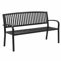 Banco de metal negro para exteriores 127x60x85 cm