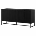 Aparador de MDF y Metal Negro con 4 Puertas