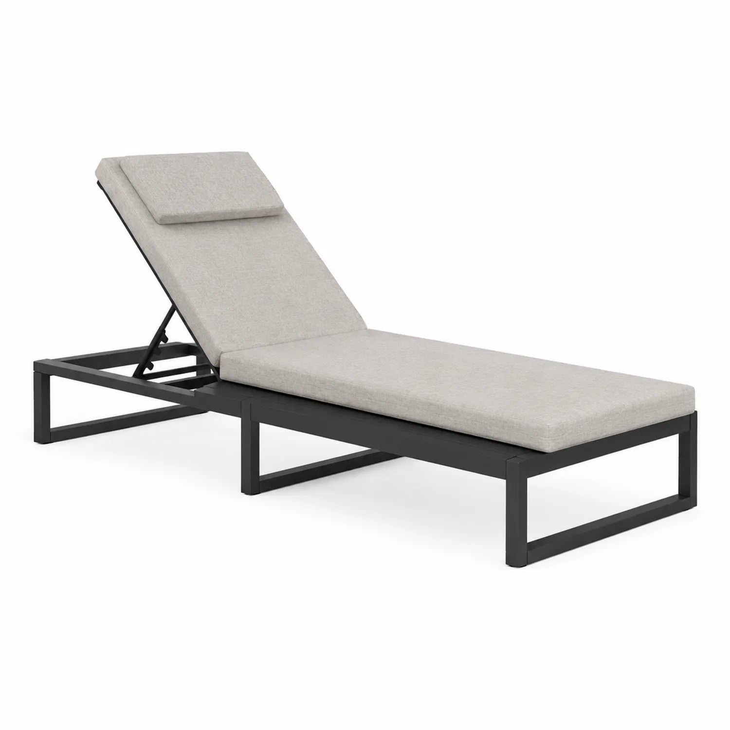 Tumbona de metal gris ajustable 200 cm