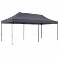 Toldo Plegable de Acero y Tela Gris 3x6m