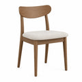 Silla de Madera Maciza y Tela Beige